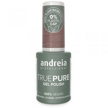 Esmalte Semipermanente 100% Vegetal Andreia Professional True Pure T42 - 10,5 mL - Color Taupe con Brillo Dorado