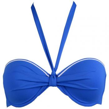 Red Point Beachwear, Mujer, Bikini sujetador, Bando aros foam, Talla ESP: 42, Copa B, Azul, Jalta, Línea lisa