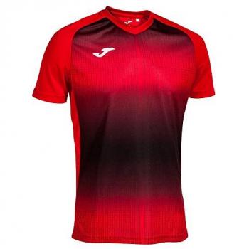 Camiseta de fútbol Joma manga corta Tiger V hombre/niño rojo negro