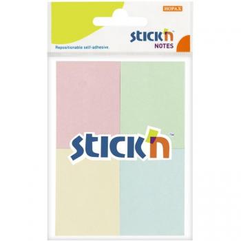 Notas adhesivas Stick'n 38x51 mm, 4 colores pastel, 200 hojas en total