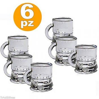 Set de 6 Chupitos de Vidrio para Licor - Mini Vasos para Ron y Vodka