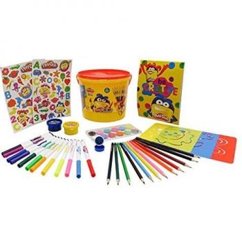 CYP Brands Set de Actividades 46 Piezas en Cubo, Material Escolar para Colorear, Play Doh, GS-46-PD