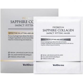 WellDerma Premium Sapphire Collagen Impact Fitting Mask - 4 Pieces