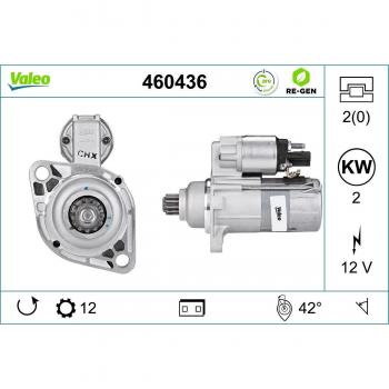 Motor de arranque VALEO 460436 para Audi, Seat, Skoda y VW