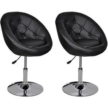 vidaXL 2 x Silla de Club Negro