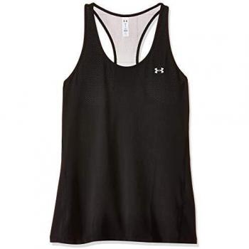 Under Armour UA HG Racer Tanque, Mujer, Negro, M