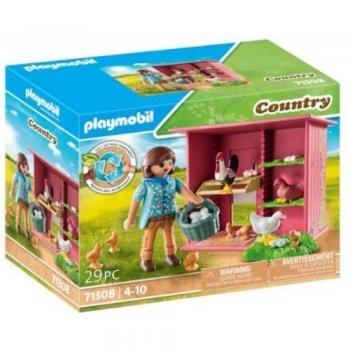Playmobil Country 71308 Gallinero con Gallo, Gallinas y Pollitos