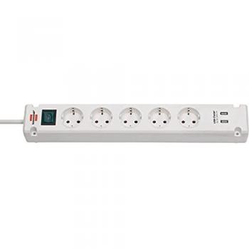 Brennenstuhl regleta de enchufes Bremounta con 5 tomas corriente y USB - para instalación y fijación