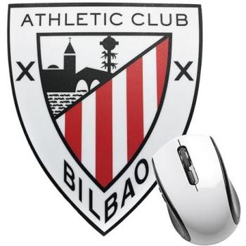 Alfombrilla de Ratón Oficial Athletic Club de Bilbao - Forma de Escudo - Base Antideslizante Ideal para Gaming