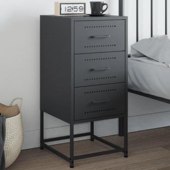 Mesita de noche de acero 36x39x78 cm en colores Negro, Rosa y Antracita - Mesita para habitación, dormitorio, salón y estudio, mesa auxiliar