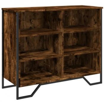 Aparador de madera de ingeniería roble ahumado 91x35,5x74,5 cm Marrón