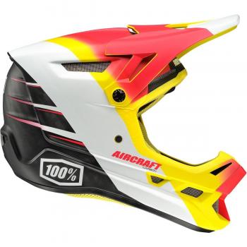 100% Aircraft casco integral unisex, color negro/blanco/rojo