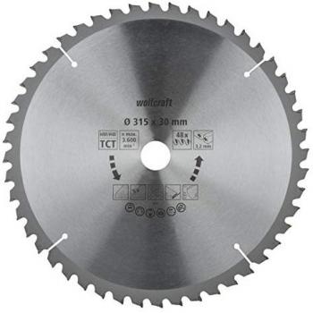Disco para sierras circulares de mesa Wolfcraft CT 48 dientes 315 mm - cortes finos y limpios