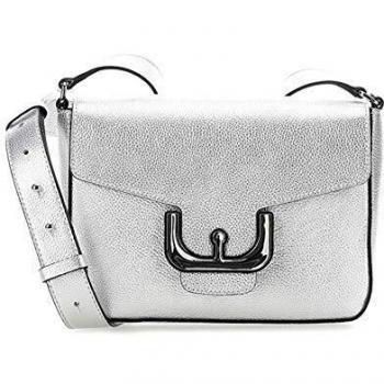 COCCINELLE Ambrine Cross Bolso de hombro plata metálico