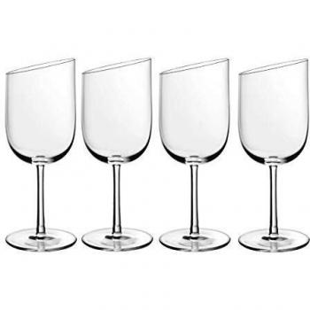 Juego de 4 Copas de Vino Blanco New Moon, Cristal Transparente, Apto para Lavavajillas