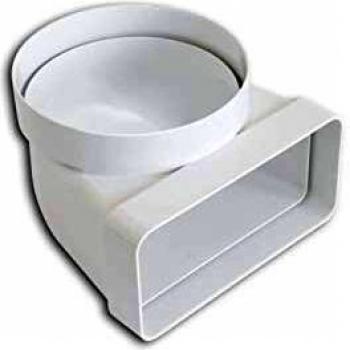 TUBPLA Codo Vertical Mixto PVC Blanco 90º 150x75 a Ø120mm