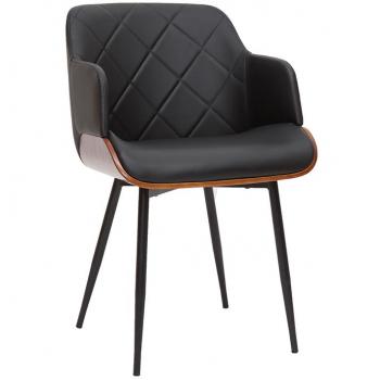 Silla de diseño negra con nogal Lucien - Miliboo