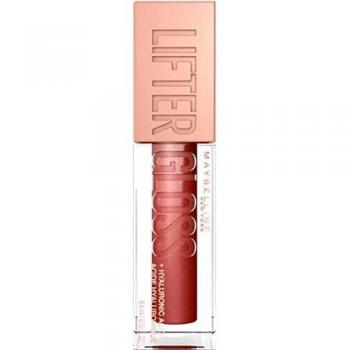 Maybelline Lifter Gloss Lip Gloss Shade 16 Rust 5.4 ml - Lasting Hydration Formula with Hyaluronic Acid, Non-Sticky