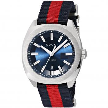 Gucci Unisex 41mm Blue Canvas Watch YA142304