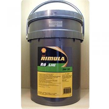 Aceite de motor sintético Shell Rimula R6 LME 5W30 - 20 litros, compatible con vehículos pesados (E7/228.51)