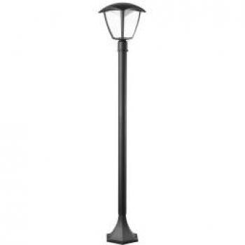 Lampione Selene LED 1 Luz en Poste Altura 100 cm Aluminio Pintado Negro