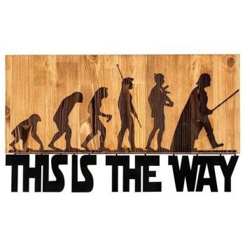 Objeto decorativo de pared Wallity ENZ1766, negro, 58 x 37 cm, 100% metal y madera de nogal