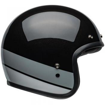 BELL Casco Jet Custom 500 Apex Negro, Casco de Motocicleta Unisex, ECE 22.05 (EU), Talla XL, Color Negro con detalles en gris