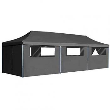 vidaXL Carpa Plegable Pop-up 8 Paredes 3x9 m Gris Tienda Cenador Marquesina
