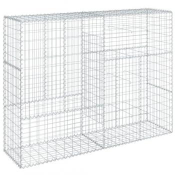 vidaXL Gabion Basket with Cover 200x50x150 cm Galvanised Iron