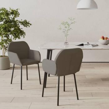 Dark Grey Velvet Dining Chairs - Set of 2