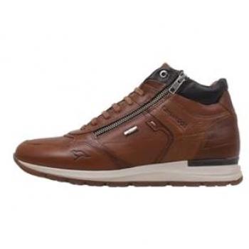 Kangaroos - Botines de hombre de piel con cremallera en liso, color camel, modelo 630, botín plano