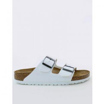 Birkenstock Arizona Birko-Flor White Two Bar Mules, Female, Size: -; Birkenstock Arizona Sliders, Male, Colour: White, Size: 6 UK; Birkenstock Arizona Sliders, Male, Colour: