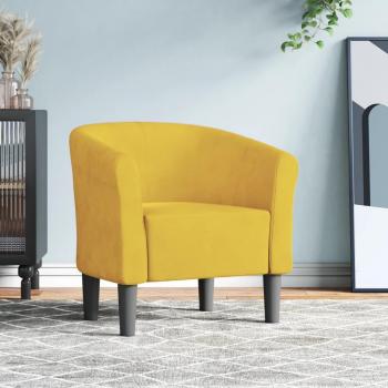 Sillón Cabriolet de Terciopelo Amarillo