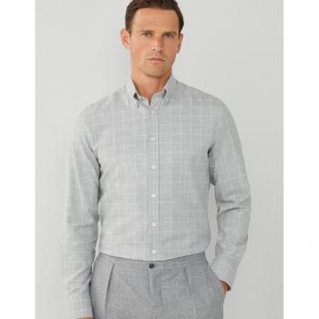 Camisa Hackett London Slim Fit Cuadros Gris