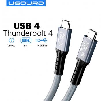 Cable USB 4 Thunderbolt 4 Tipo C de Carga Rápida y Transferencia de Datos 40Gbps 240W
