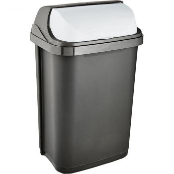 Cubo de Basura Keeeper Rasmus Grafito - 25 L - Robusto y Práctico con tapa deslizante