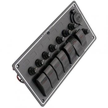 Amarine-Made 7 banda LED de aluminio Rocker y Cig Socket y disyuntor Waterpro