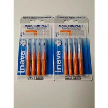 Inava Mono Compact Narrow Interdental Brushes 1.2mm Orange Pack of 4