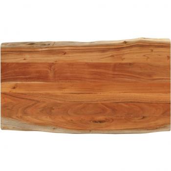 Tablero de mesa rectangular borde natural acacia 110x60x2,5 cm Marrón