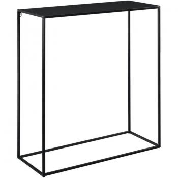 Mesa consola de metal 92 x 80 x 32 cm negro mate