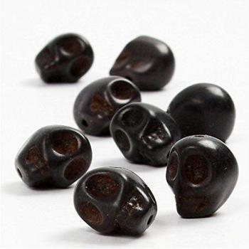 Perlas de Howlita Negra 12 mm con agujero de 1,5 mm - Paquete de 32 piezas