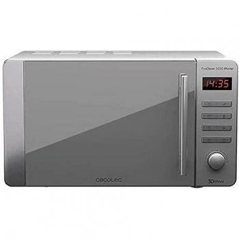Cecotec Microondas ProClean 5020 Mirror. 700 W, Capacidad 20 L, Revestimiento Ready2Clean para mejor limpieza, Tecnología 3DWave, Diseño Efecto Espejo, Tirador Inox, 8 programas