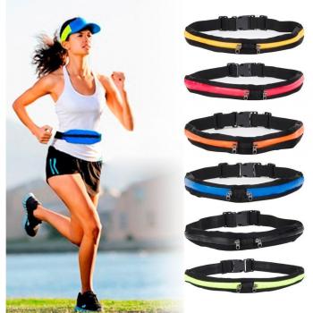 Riñonera deportiva Impermeable con cremallera tipo cinturón con Doble Bolsillo marca Hivel