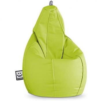 Puff Pera Polipiel Verde XXL HAPPERS - Cómodo, Ligero y Resistente para Interior