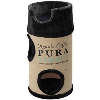 Torre rascador para gatos Pura Vida - 34x34x72 cm, sisal resistente, incluye almohadilla y peluche de alta calidad, diseño atractivo en color negro