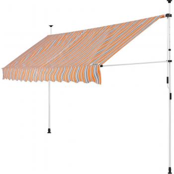 Toldo Manual de Jardín y Balcón Naranja/Negro/Blanco 350cm