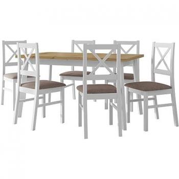 Conjunto de Comedor Victorville 316, Blanco, 140x80x75cm, para 6 Personas