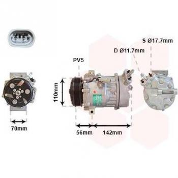 Compresor de aire acondicionado VAN WEZEL 3700K449