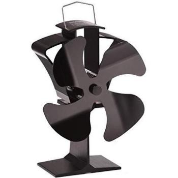 TOMERSUN Ventilador de estufa de 4 palas Ventilador de leña/leña alimentado por calor Ventilador ecológico Circulación de calor para leña/leña/chimenea