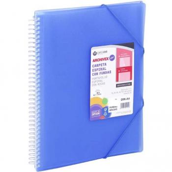Carpeta con Fundas Carchivo Archivex-Star Polipropileno Espiralada 50 Fundas Tamaño A4 Color Azul